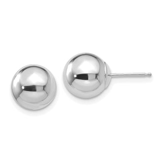 High-Quality 9mm Ball Post Earrings in 14K White Gold - Stylish Value!