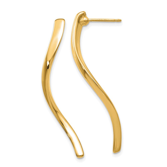 Exclusive 14K Gold Long Curled Drop Earrings - Stylish & Affordable Luxury