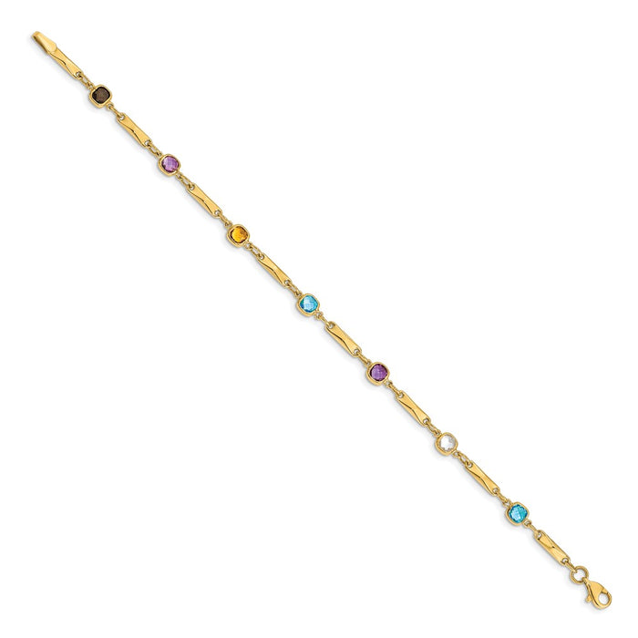 Buy 14K Multi-Stone Elegant Link Bracelet - Stylish, Quality Design, Affordable Price-2