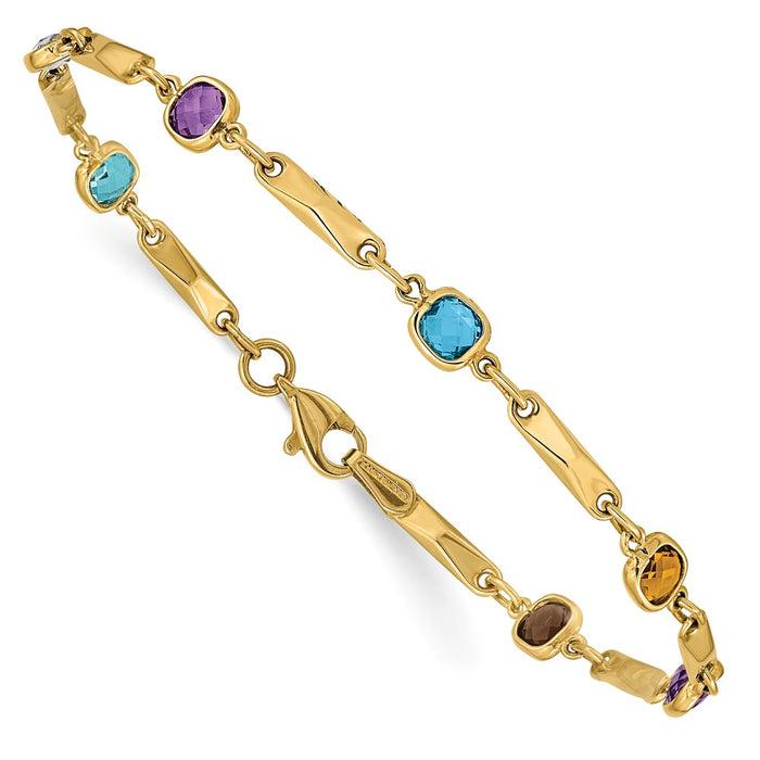Buy 14K Multi-Stone Elegant Link Bracelet - Stylish, Quality Design, Affordable Price-3