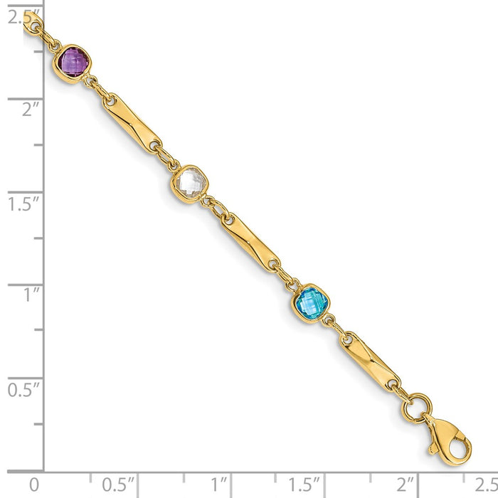 Buy 14K Multi-Stone Elegant Link Bracelet - Stylish, Quality Design, Affordable Price-4