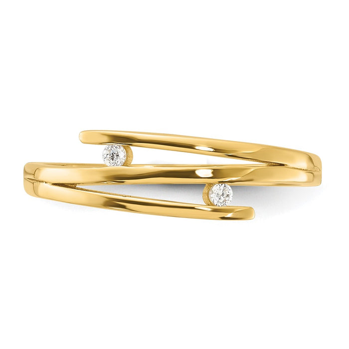 Exclusive 14K Gold Fashion Ring with Cubic Zirconia - Stylish & Affordable-4