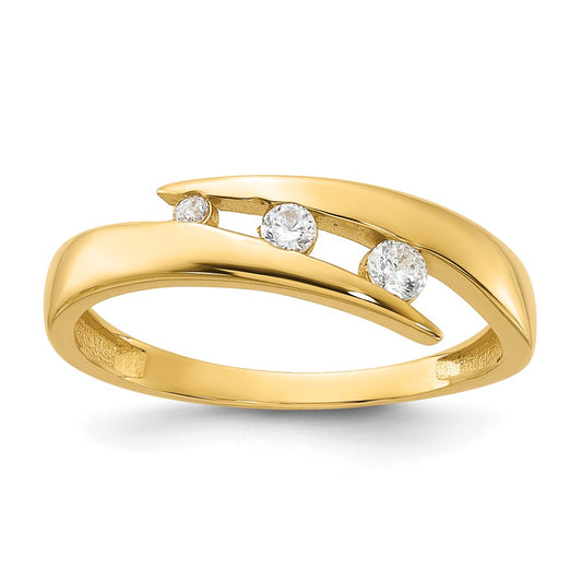 Buy Exclusive 14K Gold Polished Fashion Ring with Cubic Zirconia - Stylish Value