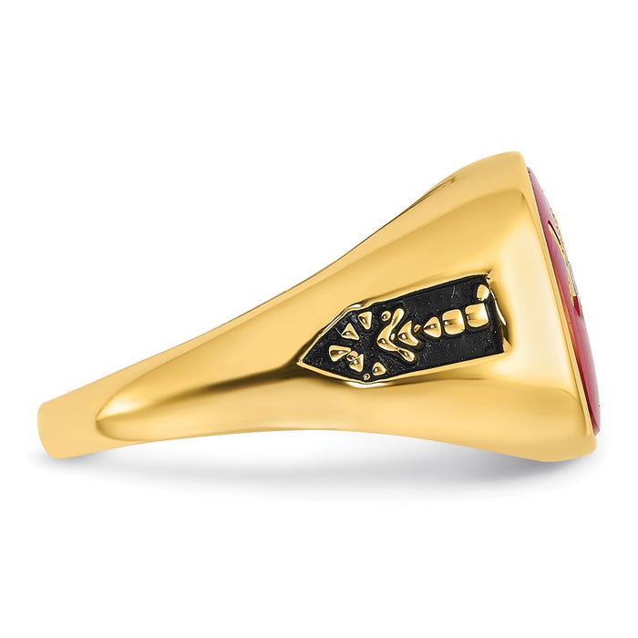 Shop Exclusive 14k Men's Masonic Ring | Polished Finish, Black Enamel, Ruby-7