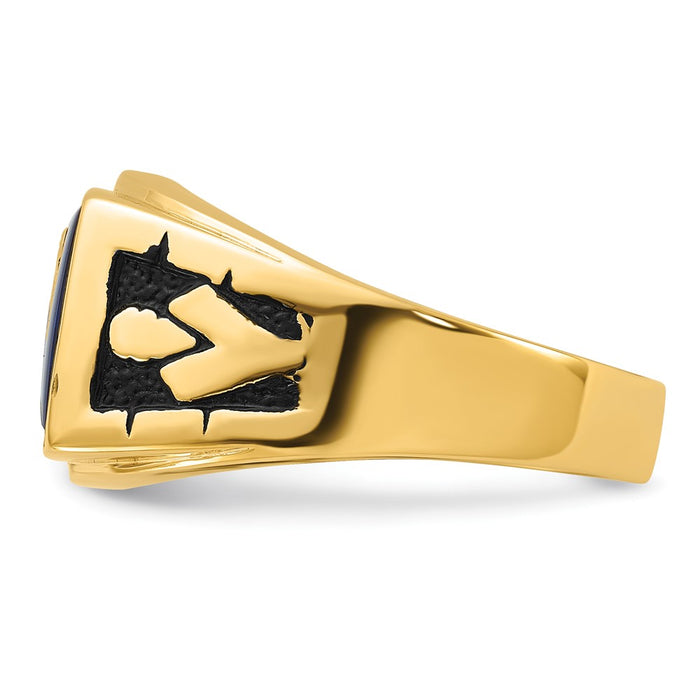 Buy High-Quality 14K Men's Masonic Ring - Stylish Polished, Textured Finish-3