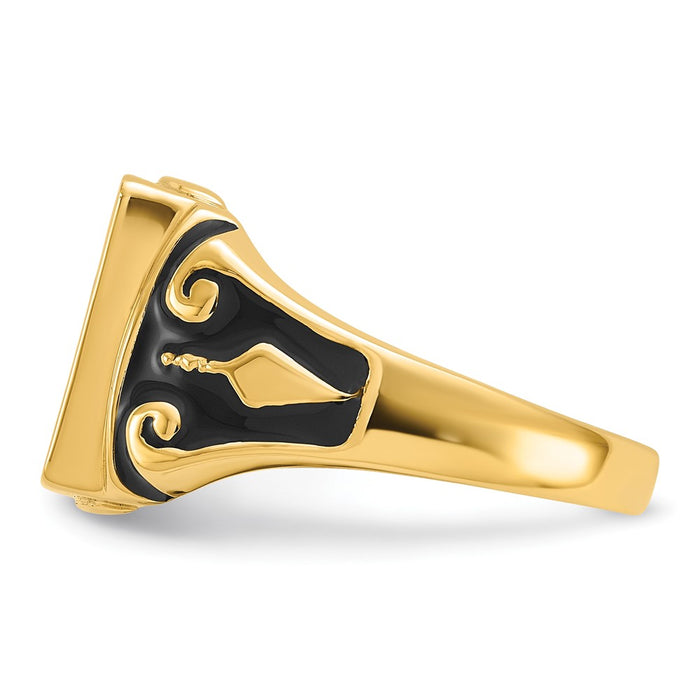 Shop Exclusive 14K Men's Masonic Ring - Polished, Textured, Affordable Luxury-3