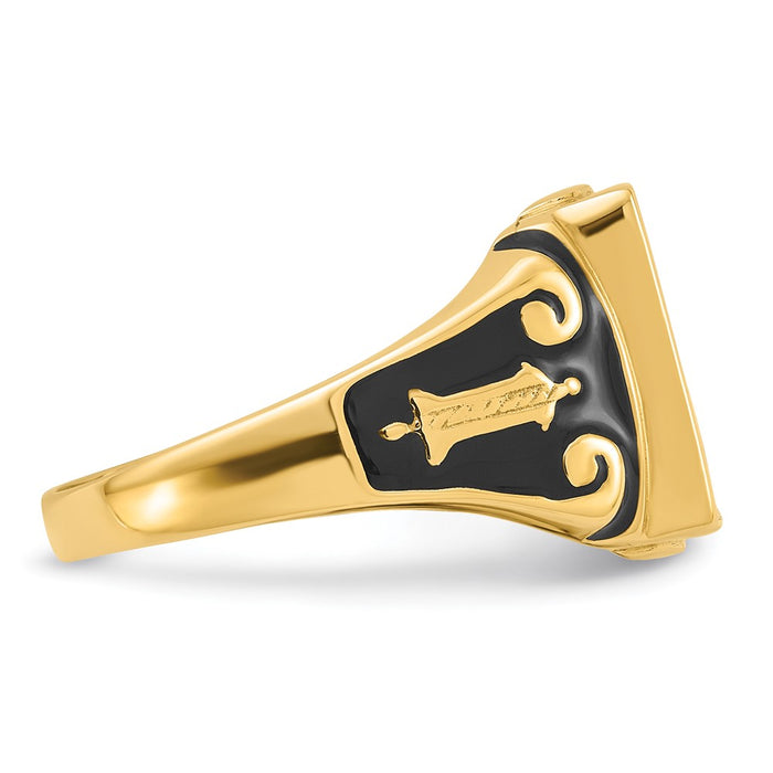 Shop Exclusive 14K Men's Masonic Ring - Polished, Textured, Affordable Luxury-8