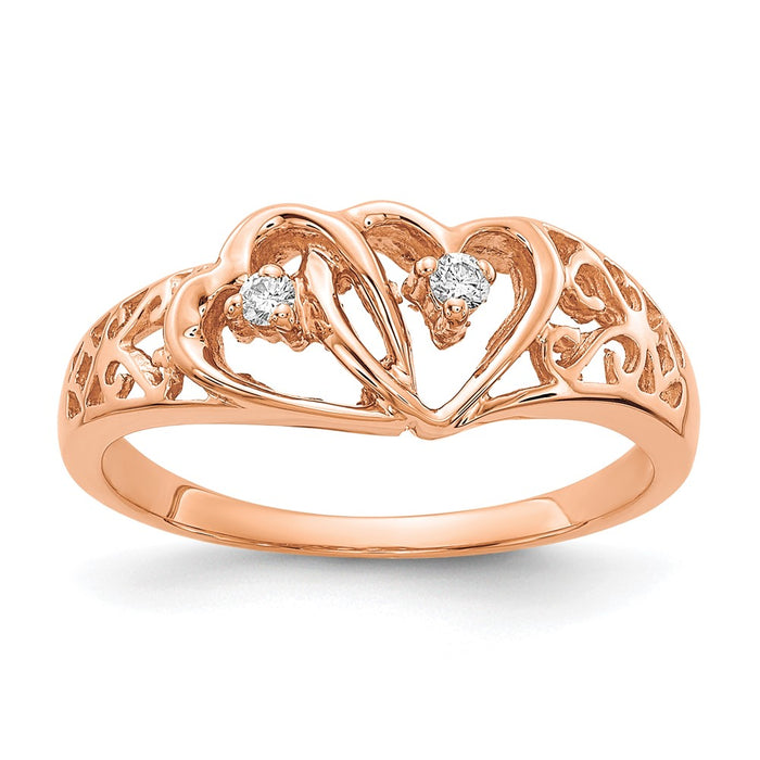 Shop Exclusive 14K Rose Gold Heart Ring with VS Diamonds - Stylish Value!-1