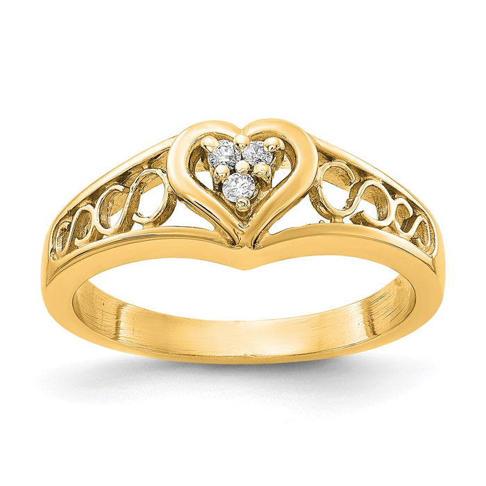 Shop Exclusive 14K Gold AAA Diamond Heart-Shaped Ring - Stylish & Affordable!-1
