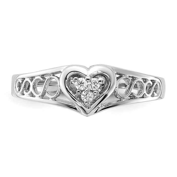 Shop Stylish 14K White Gold Diamond Heart Ring - Luxury Jewelry at Great Value-4