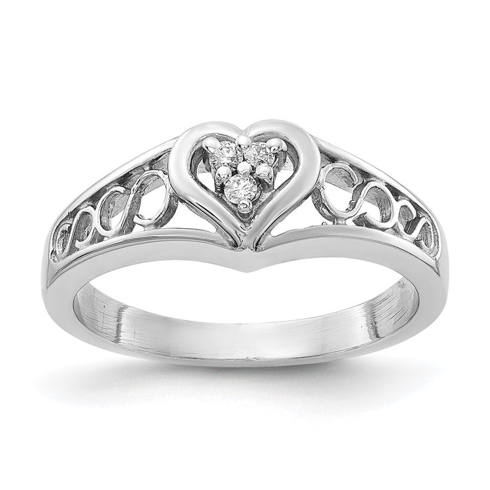 Shop Stylish 14K White Gold Diamond Heart Ring - Luxury Jewelry at Great Value-1