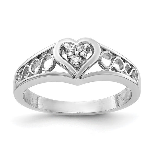 Buy Designer 14K White Gold Heart Ring with AA Diamonds | Stylish Value