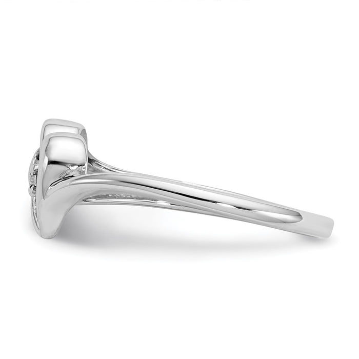 Shop 14K White Gold Polished Heart Ring with AA Diamonds - Stylish Luxury!-3