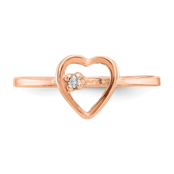 Buy Stylish 14K Rose Gold Diamond Heart Ring - Affordable Luxury for You-4
