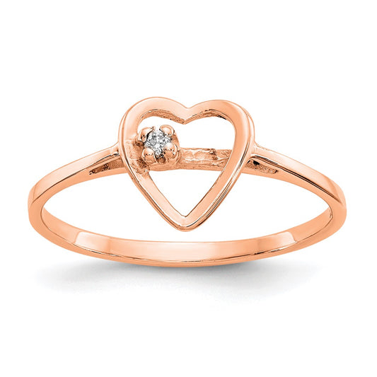 Shop 14K Rose Gold Heart Ring with AA Diamonds - Stylish & Affordable Jewelry
