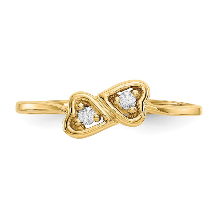 Buy Exclusive 14K Gold Polished Heart Ring with AA Diamonds - Stylish Value-4