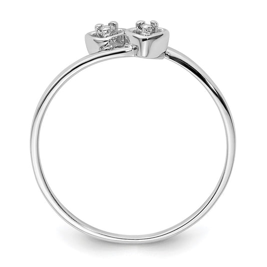 Exclusive 14K White Gold AAA Diamond Heart-Shaped Ring - Stylish Value!