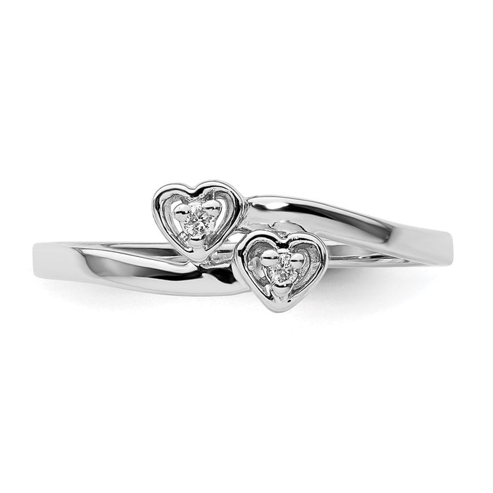 Shop Stylish AA Diamond Heart Ring in 14K White Gold - Affordable Luxury!-4