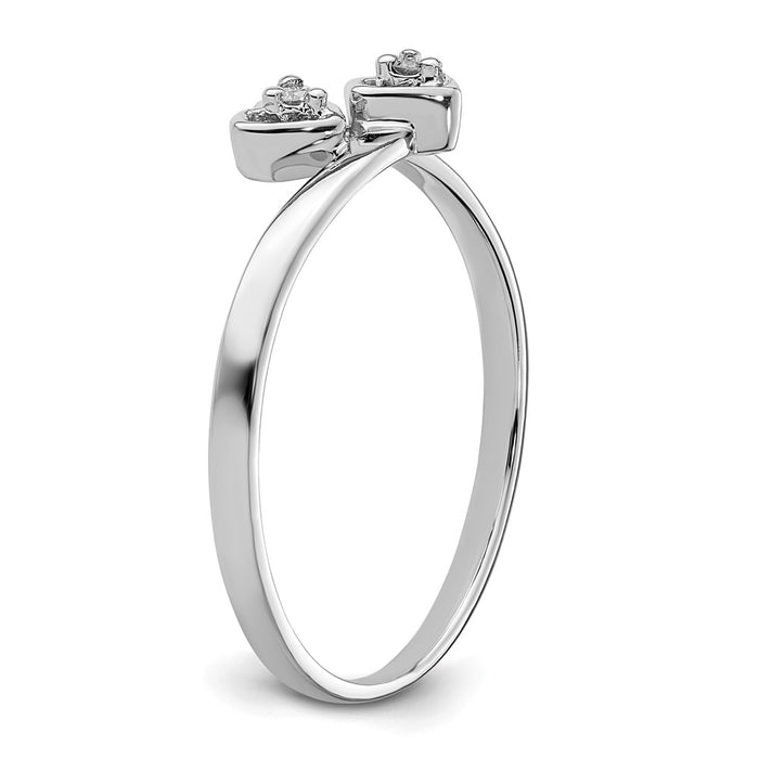 Shop Stylish 14K White Gold Diamond Heart Ring - Affordable Luxury Jewelry-6