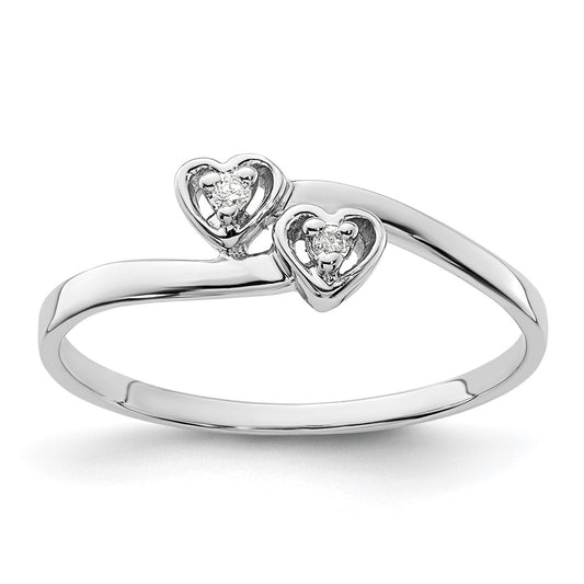 Shop Stylish AA Diamond Heart Ring in 14K White Gold - Affordable Luxury!