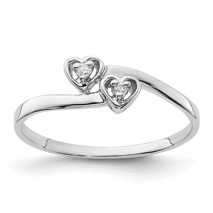 Shop Stylish 14K White Gold Diamond Heart Ring - Affordable Luxury Jewelry-1