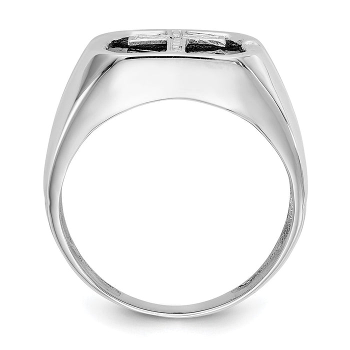 Shop Stylish Men's 14k White Gold Ring with AA Diamonds - 8mm, Affordable Luxury-2