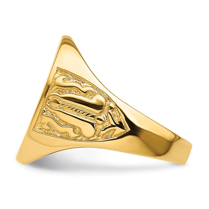 Shop Exclusive 14K Men's Polished Masonic Ring - Stylish Grooved Design, Affordable Price-3