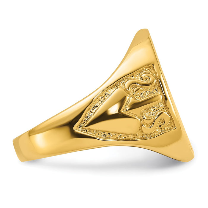 Shop Exclusive 14K Men's Polished Masonic Ring - Stylish Grooved Design, Affordable Price-7
