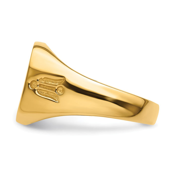 Buy Stylish 14K Men's Polished Masonic Ring - Grooved Design, Affordable Luxury!-3