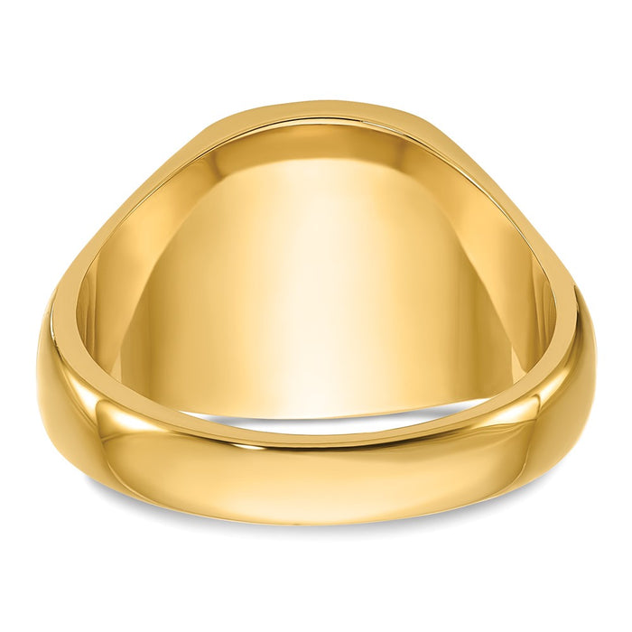 Shop Exclusive 14K Men's Polished Masonic Ring - Stylish Grooved Design & Enamel-5