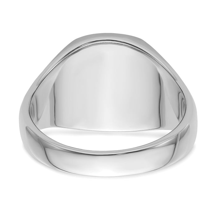 Exclusive Men's 14K White Gold Masonic Ring - Stylish Grooved Design-3