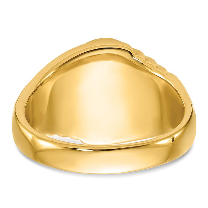 Exclusive 14K Men's Polished & Textured Masonic Ring with Oval Onyx - Stylish Value-5