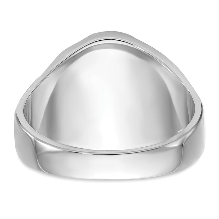 Shop Stylish Men's 14K White Gold Masonic Ring - 0.85mm with Blue Spinel Accent-5