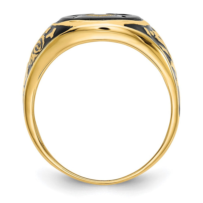 Shop Exclusive 14K Men's Masonic Ring with Onyx Stone, Stylish Finish-2
