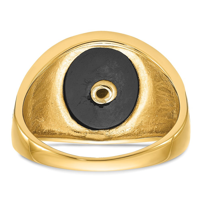 Shop Exclusive 14K Men's Masonic Ring with Onyx Stone, Stylish Finish-5