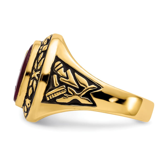 Buy Exclusive 14K Men's Masonic Ring with Lab-Created Ruby - Stylish Design-3
