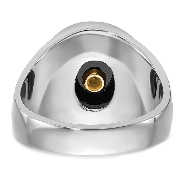 Exclusive Men's 14K White Gold Masonic Ring with Onyx - Stylish Design-6