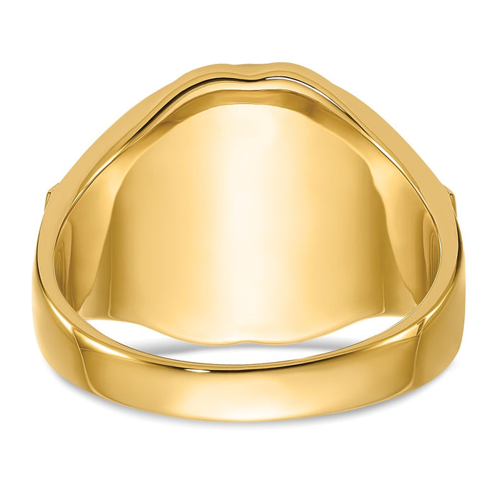 High-Quality Men's 14K Gold Masonic Ring with Blue Spinel - Stylish Value!-5