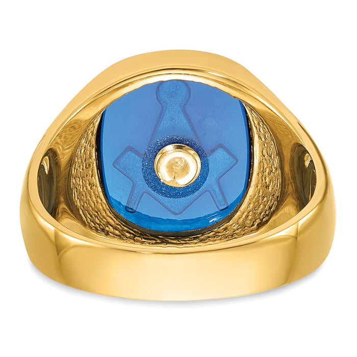 Buy Exclusive 14k Men's Masonic Ring | Polished Finish & Blue Spinel Value-5