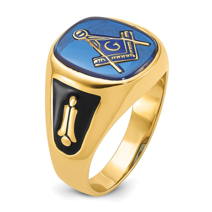 Buy Exclusive 14k Men's Masonic Ring | Polished Finish & Blue Spinel Value-7