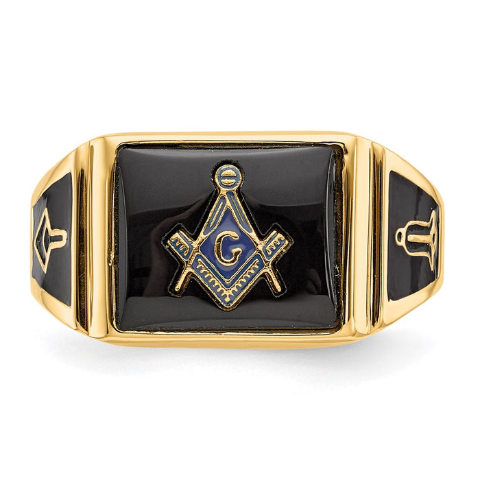Buy High-Quality 14K Men's Masonic Ring with Onyx Accents - Stylish Value-4