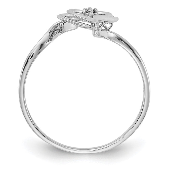 Shop Stylish 14K White Gold Heart Ring with AA Diamonds - Affordable Luxury!-2
