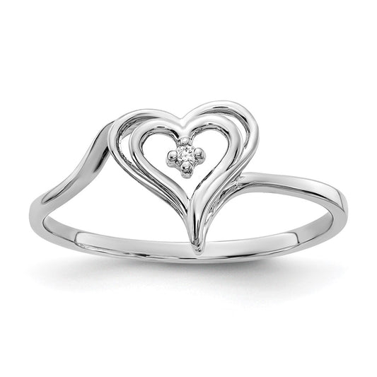 Shop Stylish 14K White Gold Heart Ring with AA Diamonds - Affordable Luxury!