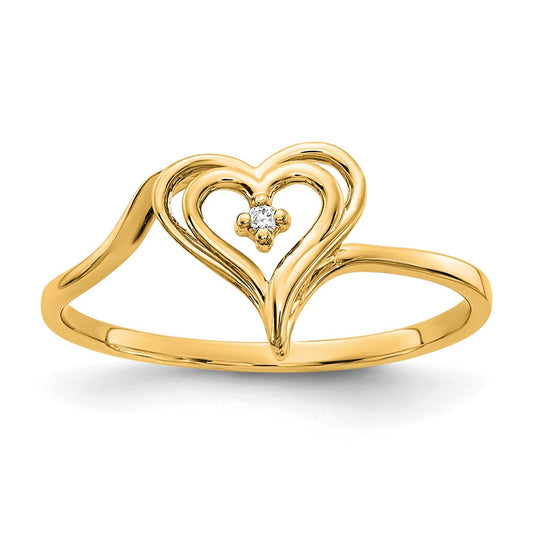 Shop Exclusive 14K Gold AA Diamond Heart-Shaped Ring - Stylish & Affordable