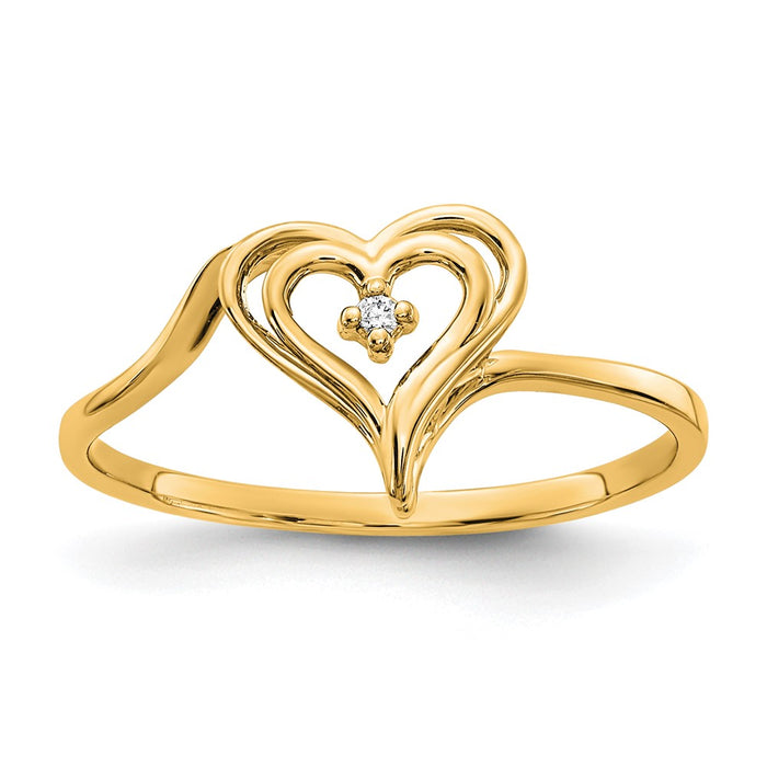 Shop Exclusive 14K Gold AA Diamond Heart-Shaped Ring - Stylish & Affordable-1