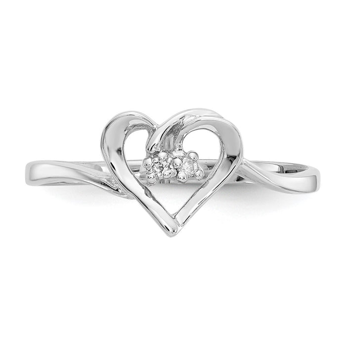 Shop Exclusive 14K White Gold Heart-Shaped Diamond Ring - Stylish & Affordable-4
