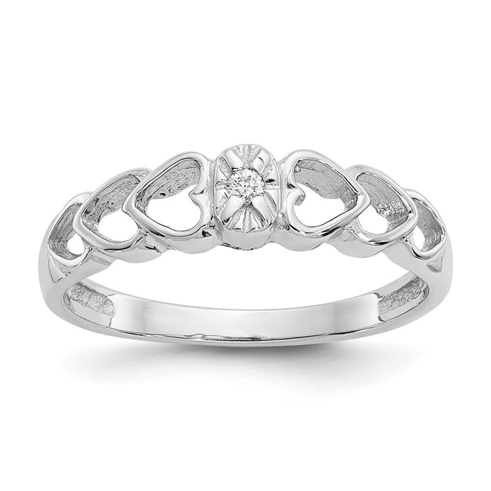Shop 14K White Gold AAA Diamond Heart-Shaped Ring - Stylish Luxury Jewelry-1