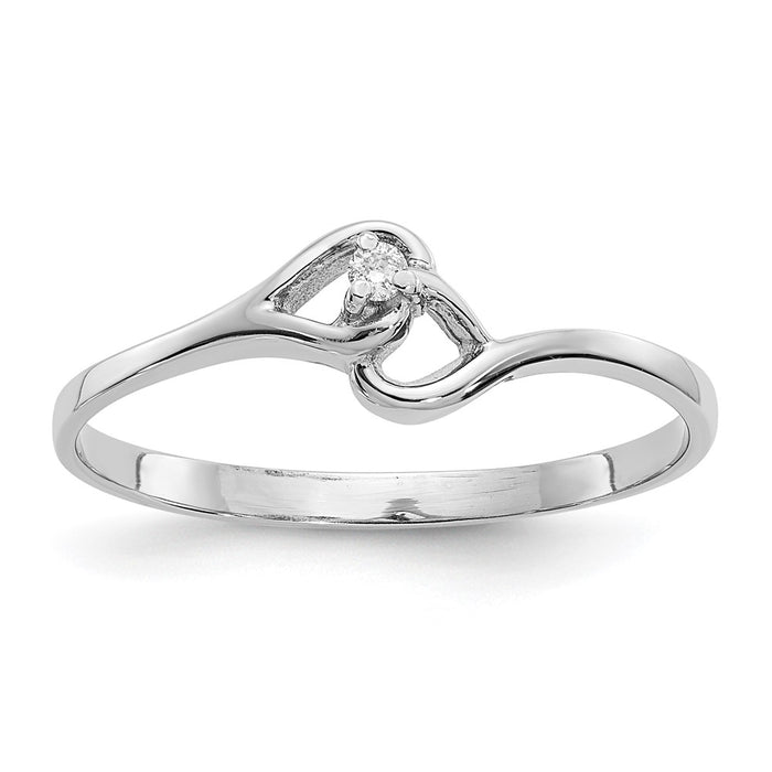 Shop Exclusive 14K White Gold AAA Diamond Heart-Shaped Ring - Stylish Value!-1