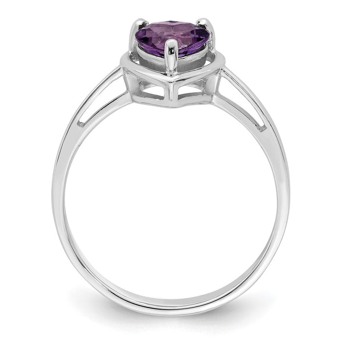 Shop Exclusive 14K White Gold Amethyst Ring - 6mm Heart-Shaped Luxury Design-2