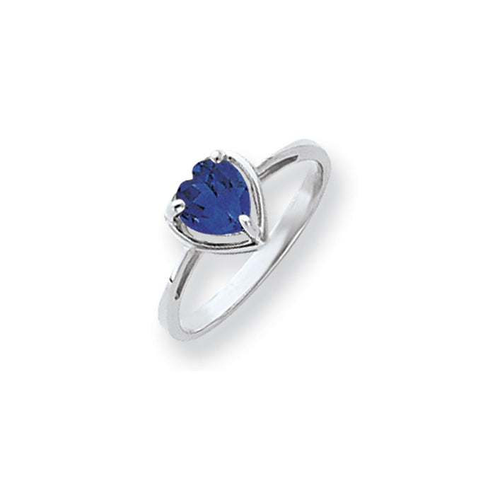 Exclusive 14K White Gold 6mm Heart-Shaped Sapphire Ring - Stylish Luxury Value-1